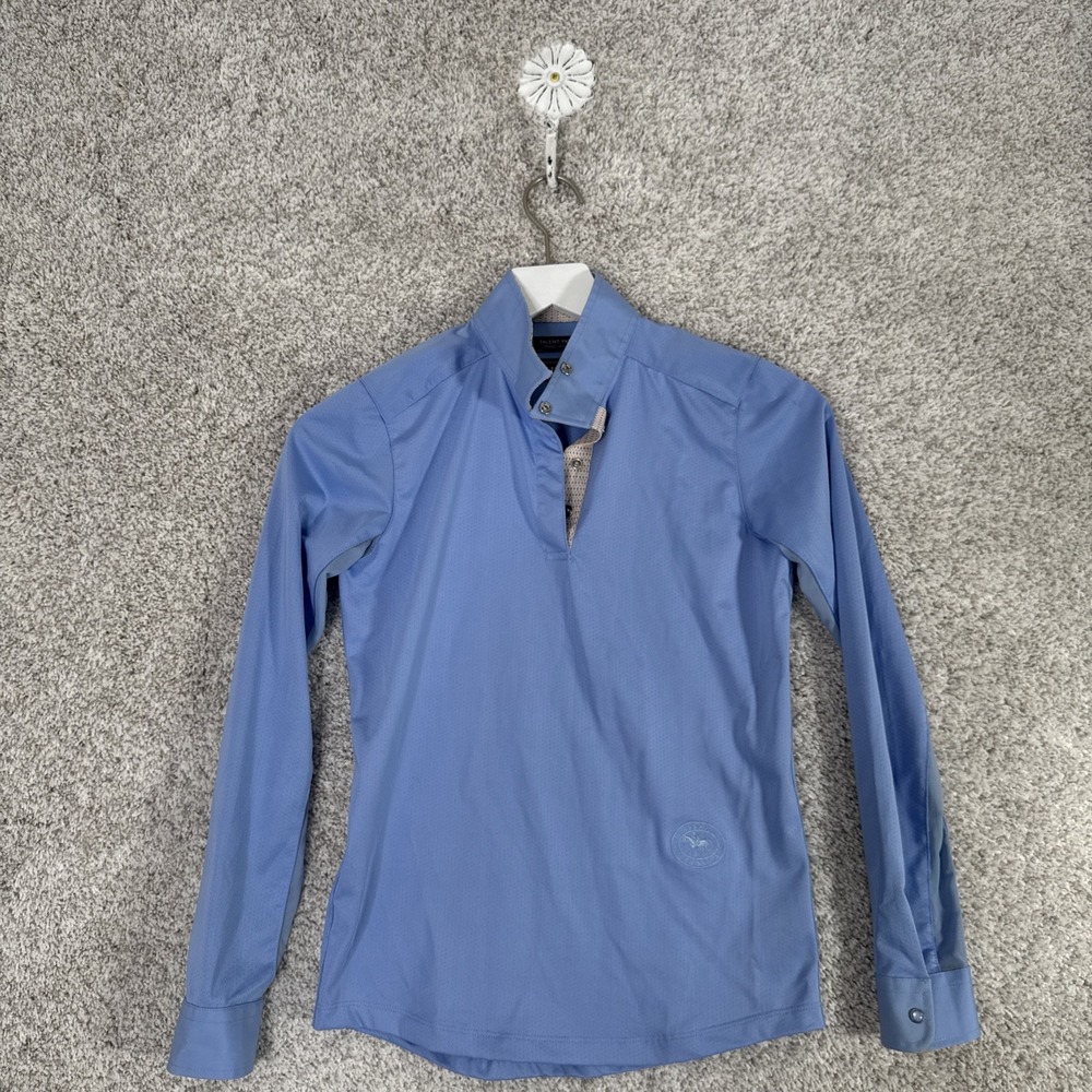 Essex Classics Talent Yarn Long Sleeve Girls Show Shirt L Blue
